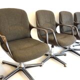 Set of 5 Chromcraft office armchairs