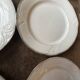 6 porcelain plates Art Nouveau period White and gold border - Diameter 23 cm