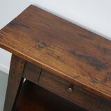 Table d'appoint rustique de style colonial néerlandais antique en teck/chêne