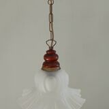 Suspension en verre transparent forme tulipe