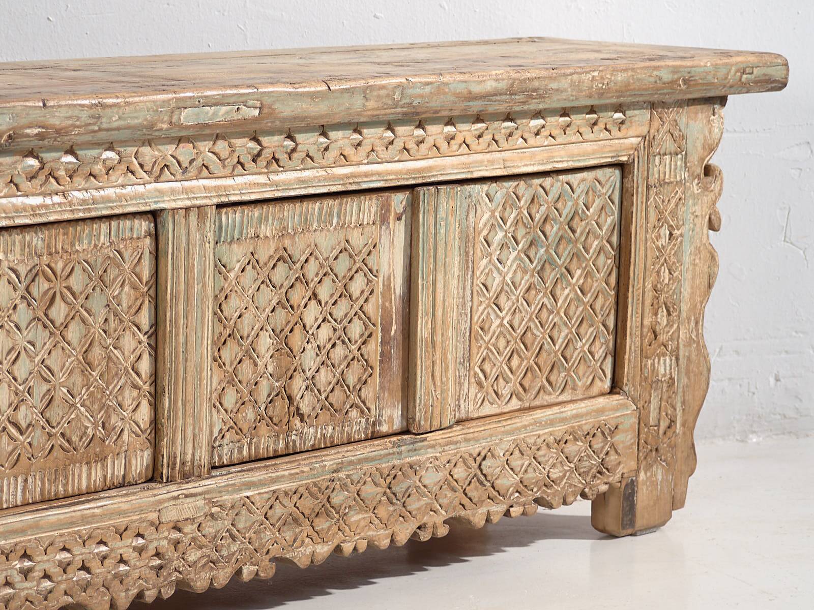 Antique mint green patinated TV cabinet (c.1900) #33