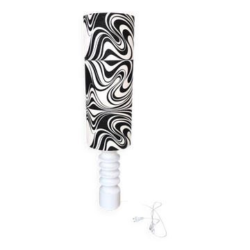 Lampadaire vintage Dumler & Breiden : Abat-jour zébré Pop Art allemand