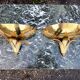 Pair of vintage bronze and antique metal wall lamps