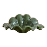 Coupe Corolle Coupelle Vide Poche Corbeille Style Murano Cristal Vert