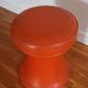 Vintage orange stool shape Tam Tam imitation leather