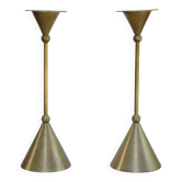 Pair of brass candlesticks, Memphis style