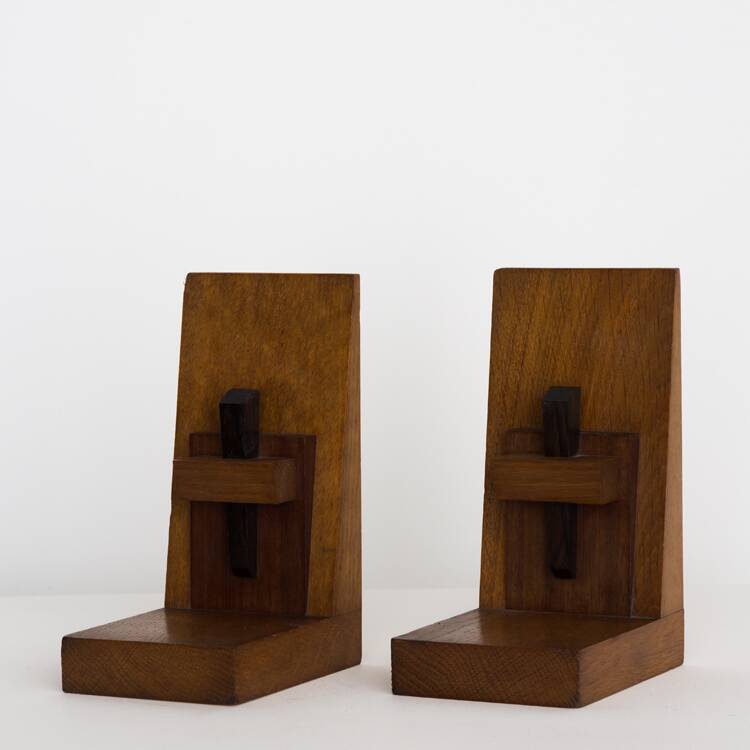 1960s wooden bookends