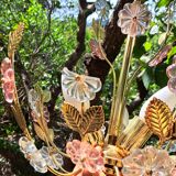Glass flower chandelier 80s