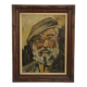 Oil on panel portrait of an old bearded man