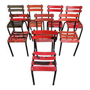 Lot de 8 chaises bistrot - tolix