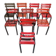 Set of 8 vintage French bistro chairs – industrial metal Tolix style