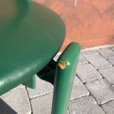 6 Bruno Rey Kush & co Green Stackable Chairs Circa 1970
