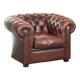 Cowhide Chesterfield armchair in a classic English style