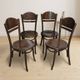 Set of 4 ton wooden dining chairs, 20th century, czechoslovak, 90 × 46 cm
