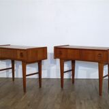 Pair of scandinavian teak bedside tables