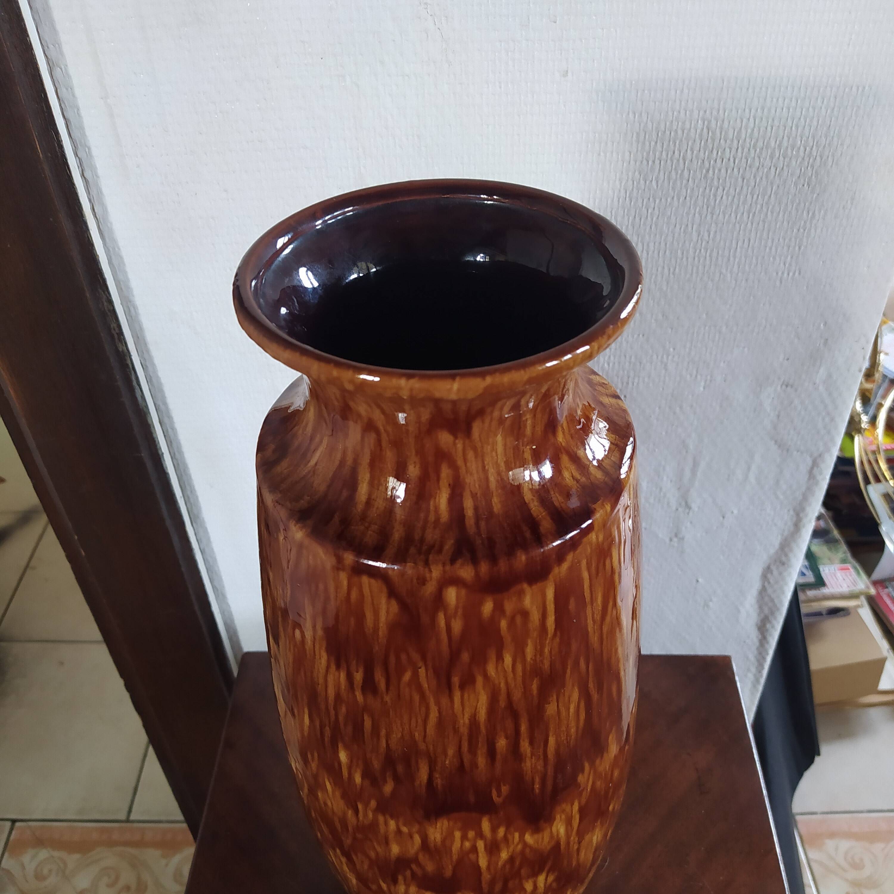 Large west germany ceramic vase 1970