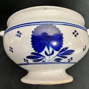 Lunéville, soupière en faïence à décor bleu fin XIXème