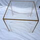Coffee table in plexiglas, brass, marked ffr-usa, Jegab Sweden