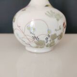 Vase soliflore Japanese porcelain decoration flowers and hand-painted bird