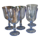 Vintage blue stemmed glasses