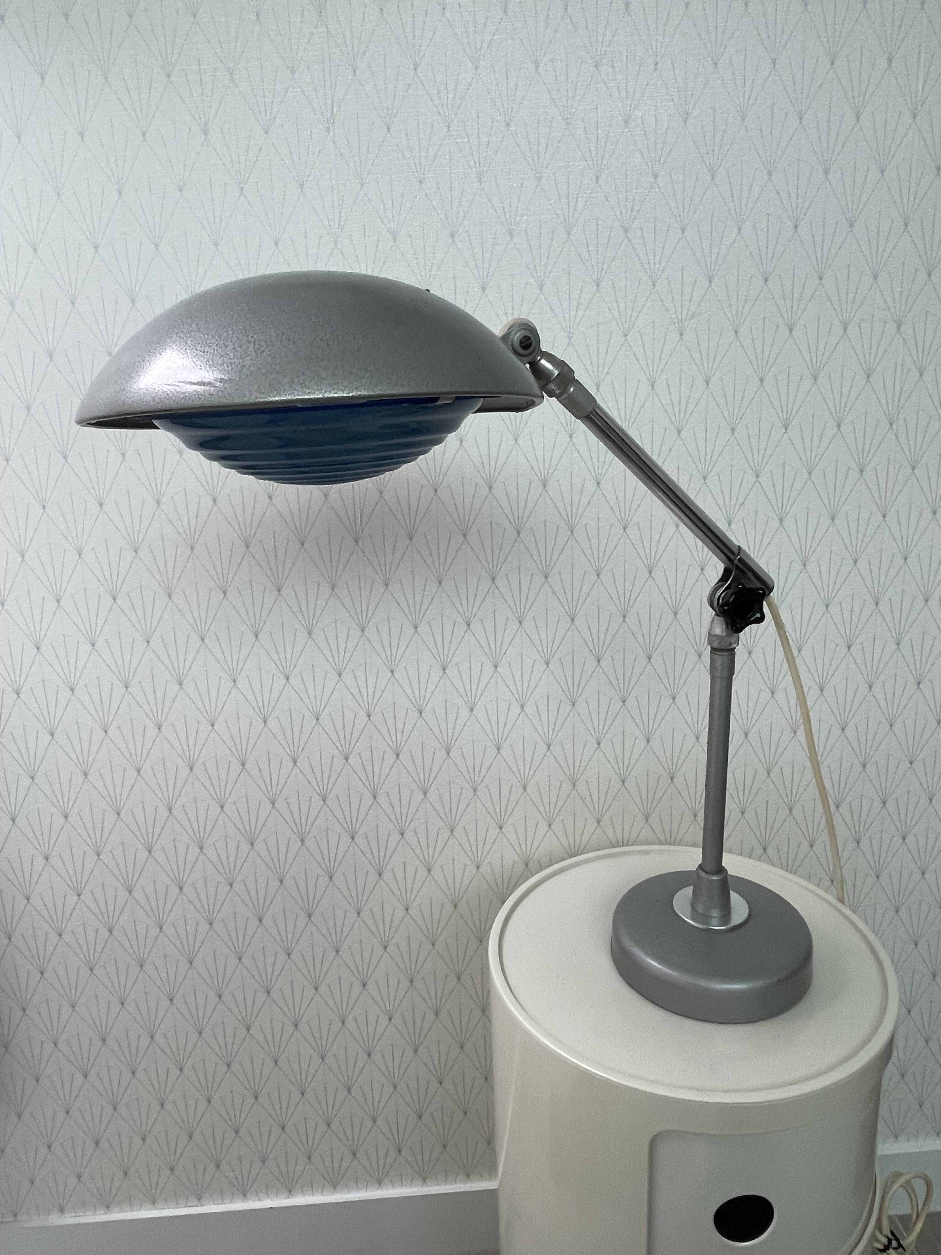 Lampe Solere vintage – Lampe de bureau industrielle française – Design XXe