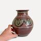 1970s Spanish Hand-Painted Studio Pottery Vase with Mediterranean Motifs