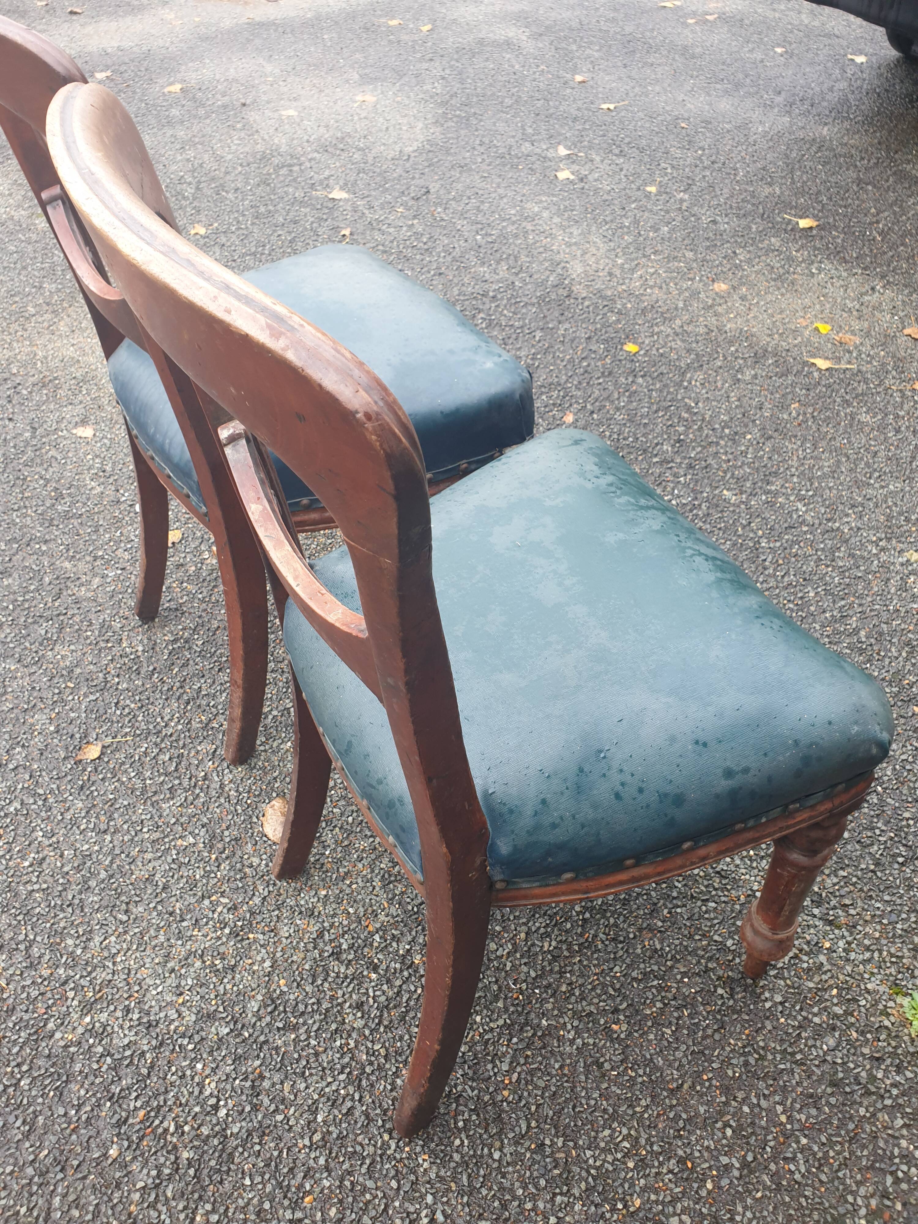 Pair of 19th century Restoration period armchairs