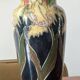 Art Nouveau vase in glazed ceramic, floral decoration, Gouda type, circa
