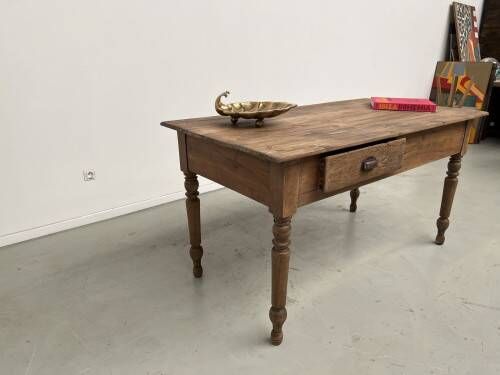 Farm work table in solid pine, 1950s