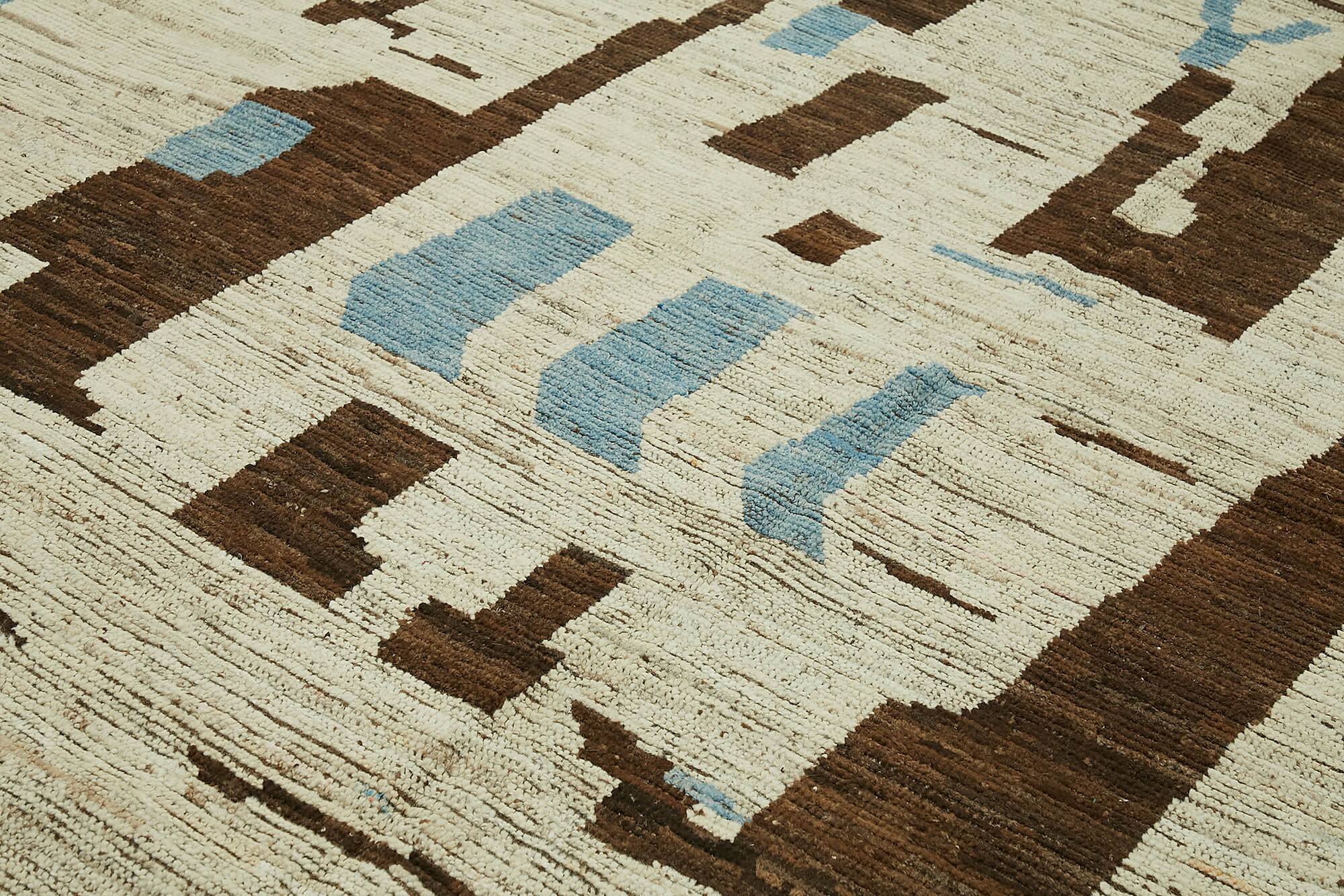 Handwoven Tribal One of a Kind 274 cm x 378 cm Beige Wool Carpet