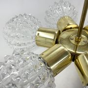 1960's brass & glass chandelier by kamenicky senov, 2 pieces available