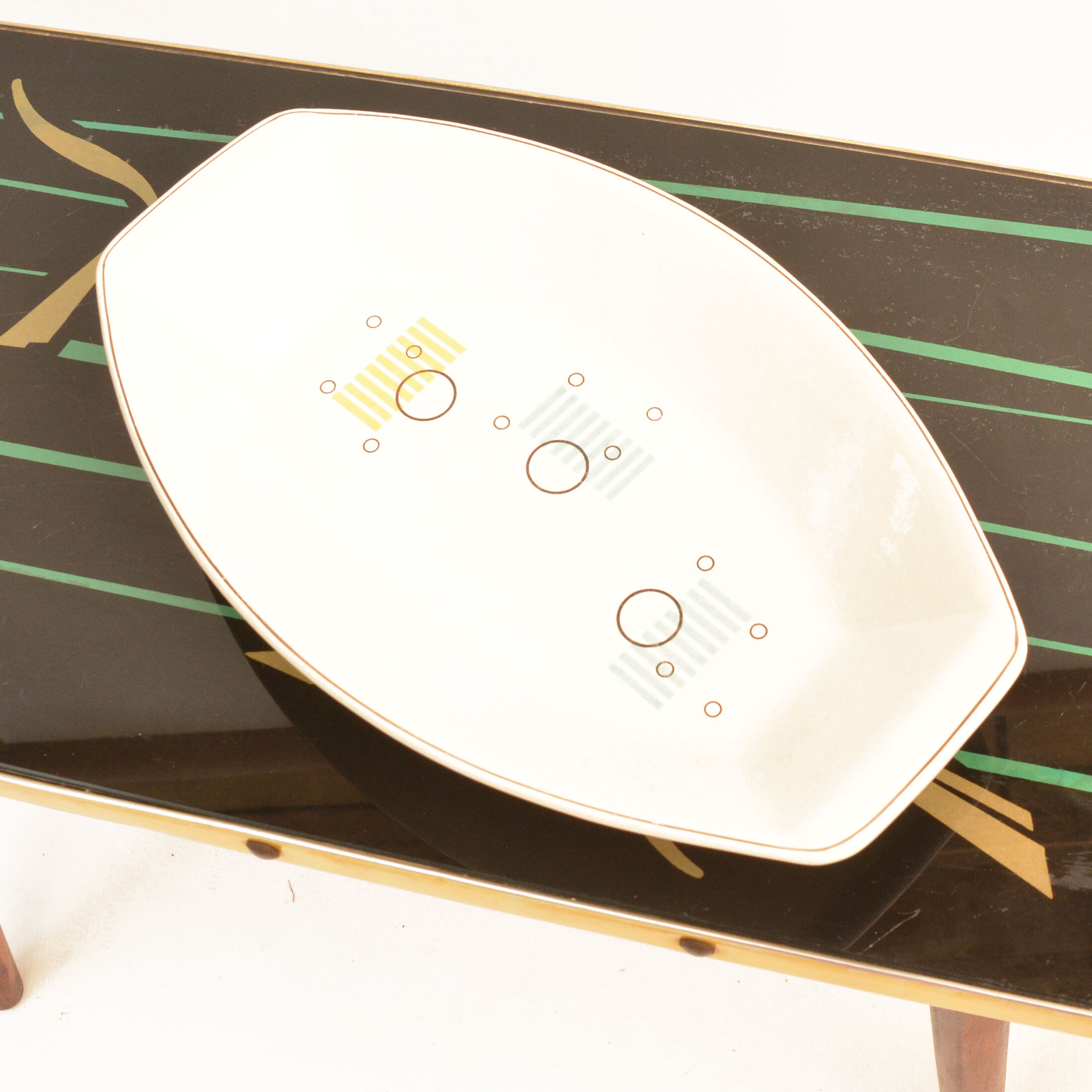 1950s opart, platter, bowl VEB Steingutwerk Torgau, Germany