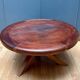 Vintage wooden coffee table with intersecting legs, France 1970