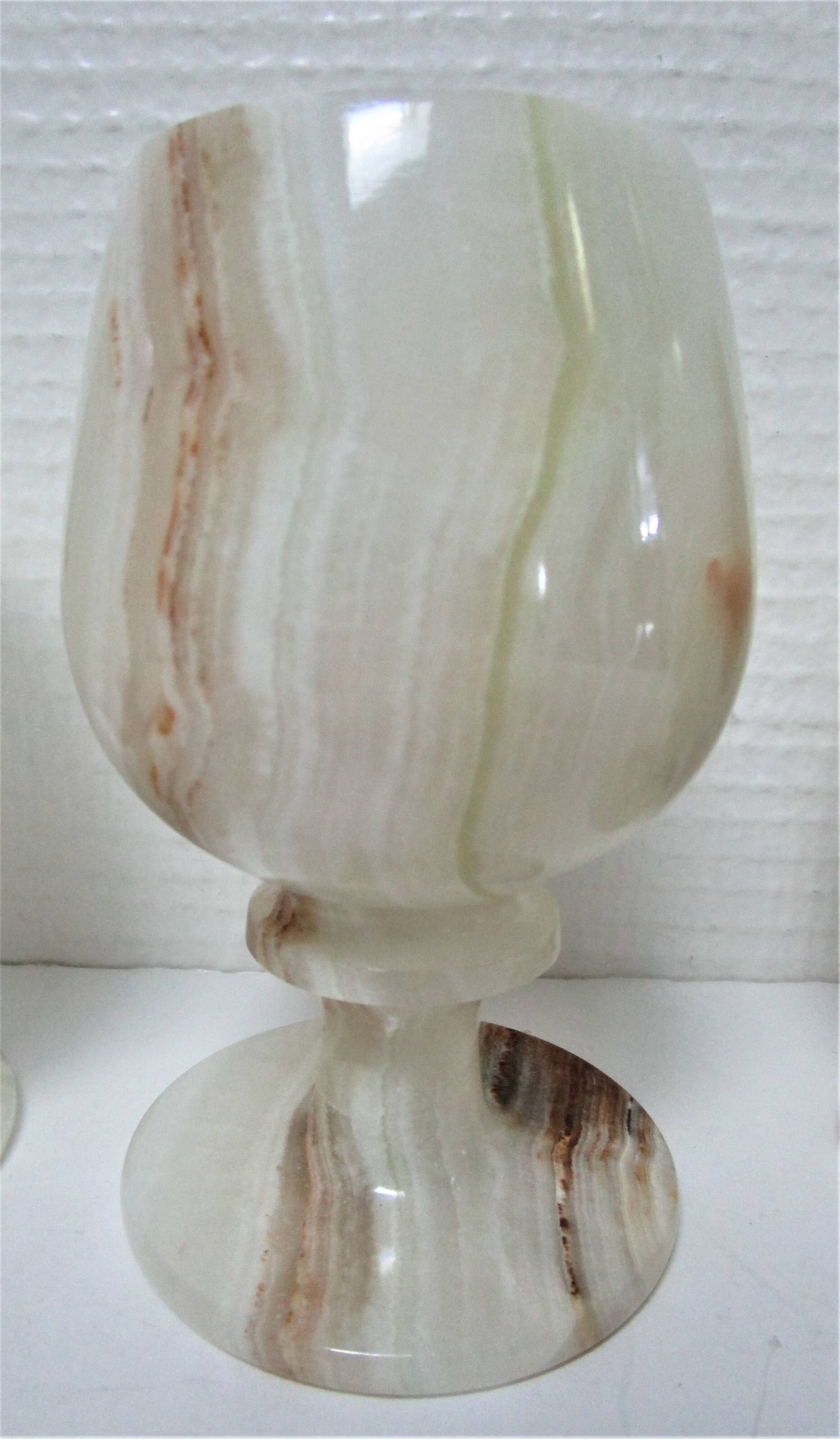 Three onyx candlesticks from the 70s