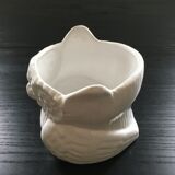 Cache pot hibou blanc