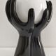 Black ceramic and opaline design hand lamp 90s