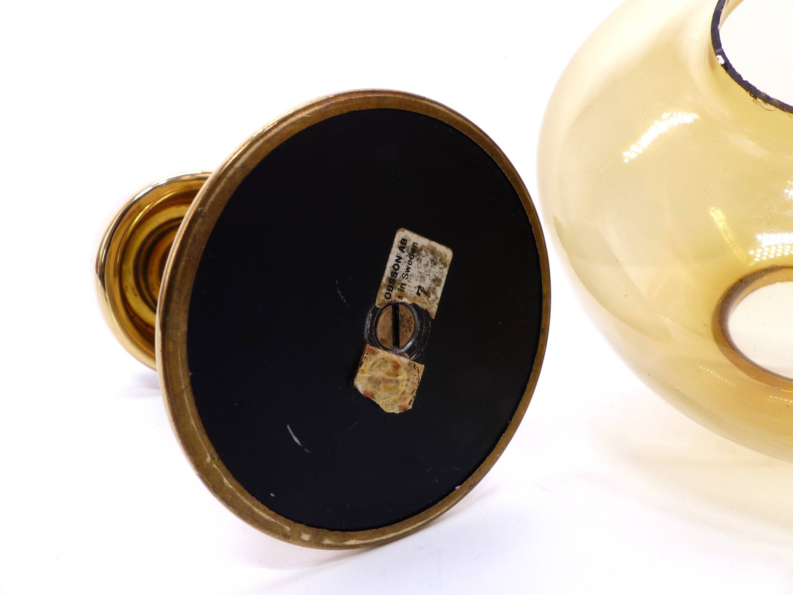 Jakobsson Claudia L10227 Scandinavian candle holder, amber yellow glass, Markaryd