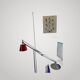 Philippe Starck Archimoon K lamp for Flos 1998 with red collar.