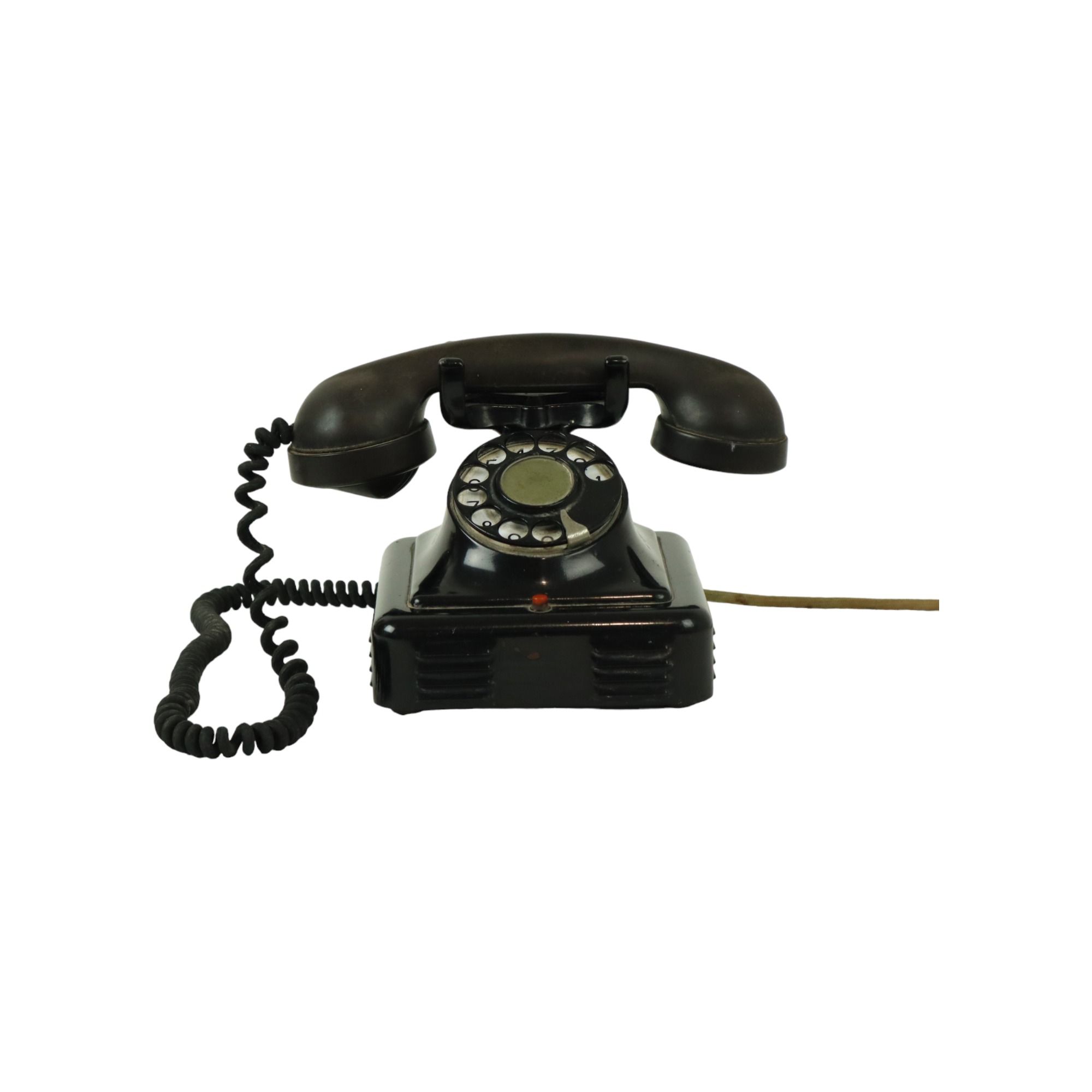 Old Turntable Telephone Bakelite And Metal Bell Telephone Company Belgium 1939