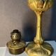 Beautiful and old oil lamp in gilded bronze, attributed to Georges Leleu