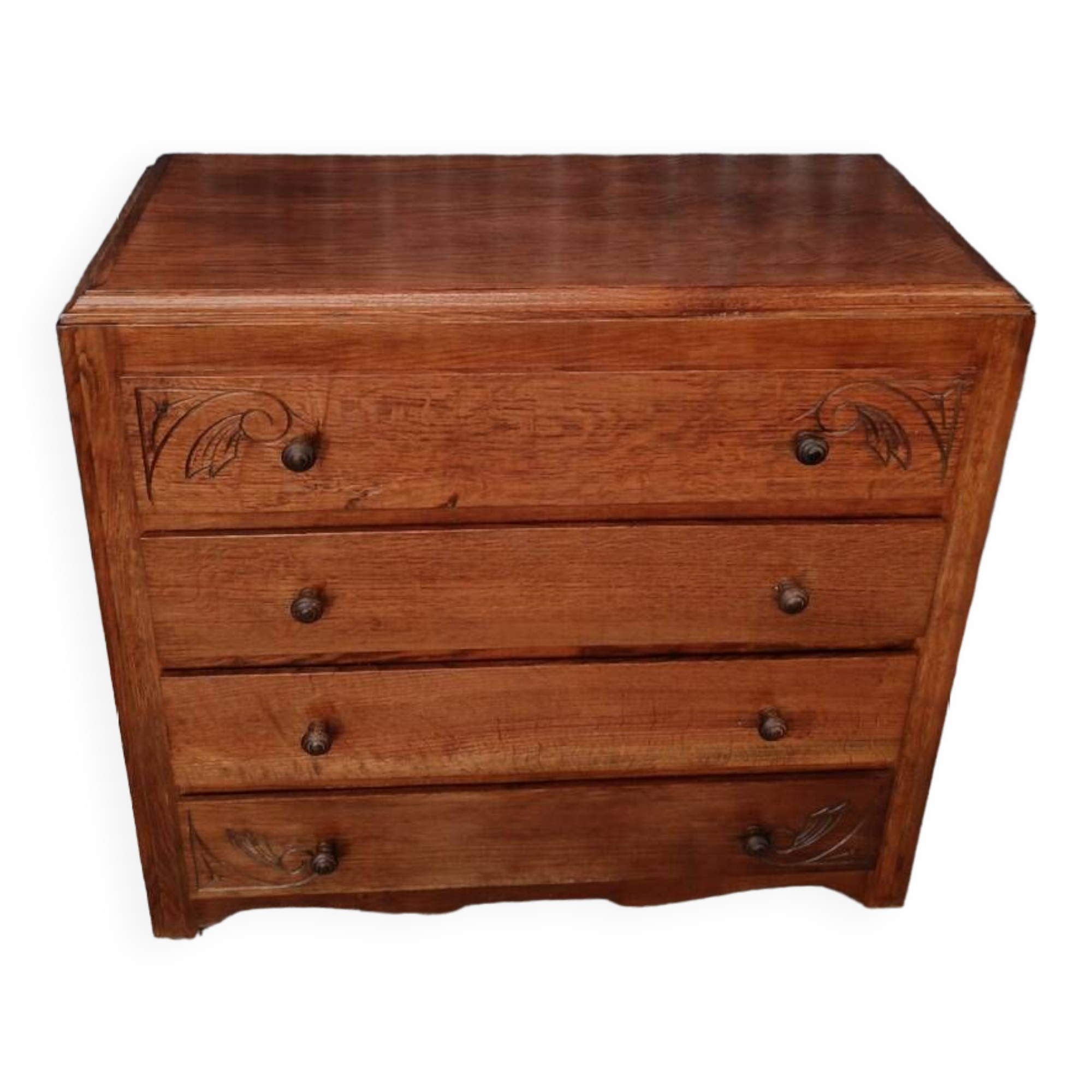Commode en bois massif vintage style art déco