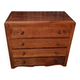 Vintage art deco style solid wood chest of drawers