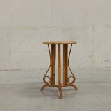 Bamboo and rattan pedestal table