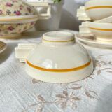 Robj Paris Coffee Tea Set with Floral Yellow Porcelain Core - Vintage Art Deco Style