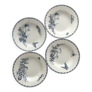 4 assiettes creuses terre - fer