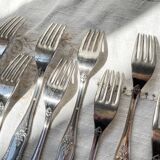 10 Vintage Rocaille Style Metal Forks