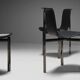 Leather Three-Legged Chairs with Chrome Finishes, Italy, 1970s