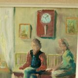 "Interior with Three People" by E. Wallin