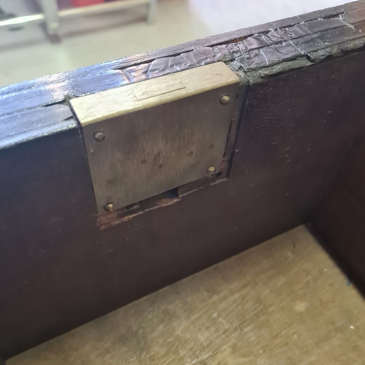 Antique French Ebonized Walnut Desk, from the 1800s.