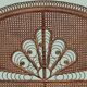 Large vintage headboard in woven rattan fan / Peacock 180cm